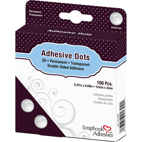 Scrapbook Adhesives Permanent Dodz Adhesive Dot Roll 3D .0625"X.5" 100/Pkg