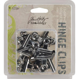 Idea-Ology Metal Hinge Clips 1" 15/Pkg Antique Nickel