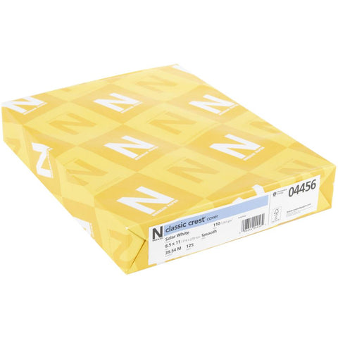 Neenah 110lb Classic Crest Cardstock 8.5"X11" 125/Pkg Solar White