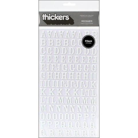 American Crafts Foam Alphabet Stickers Rockabye-White, 228/Pkg