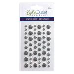 Eyelet Outlet Adhesive-Back Enamel Dots 54/Pkg Glitter Silver