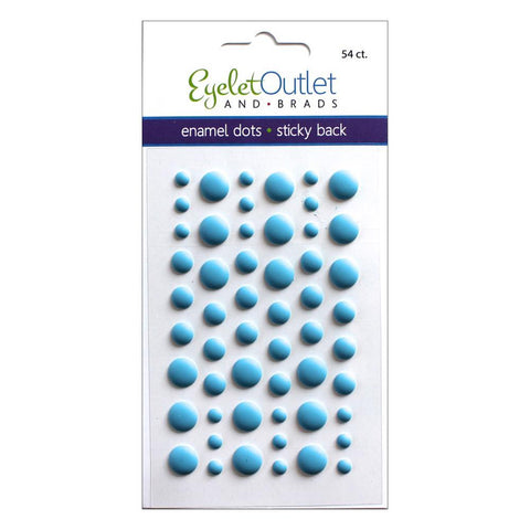 Eyelet Outlet Adhesive-Back Enamel Dots 54/Pkg Matte Blue