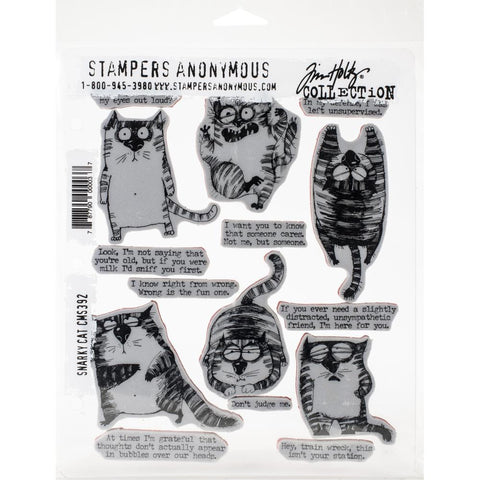 Tim Holtz - Cling Stamps 7"X8.5" Snarky Cat