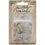 Tim Holtz Idea-Ology Linen Tape 1"X3yd 2/Pkg Floral