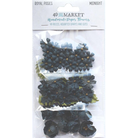49 And Market -Royal Posies Paper Flowers 49/Pkg Midnight
