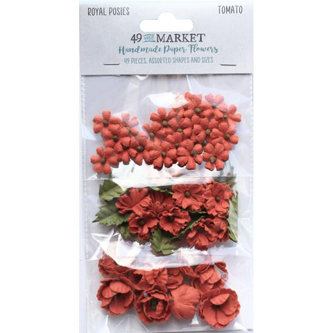 49 And Market -Royal Posies Paper Flowers 49/Pkg Tomato