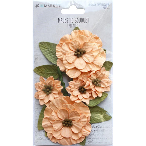 49 And Market - Majestic Bouquet Paper Flowers 7/Pkg Mango