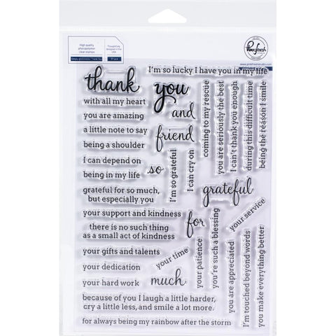 Pinkfresh Studio Clear Stamp Set 6"X8" Thank You - Simply Sentiments
