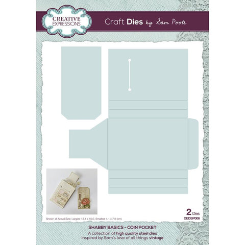 Creative Expressions Craft Dies By Sam Poole Shabby Basics - Coin Pocket