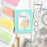 Pinkfresh Studio Stencils 4"X9" 6/Pkg Rainbow Daisies Layering