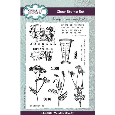 Creative Expressions Clear Stamp Set By Sam Poole 6"X4" Meadow Beauty 11/Pkg