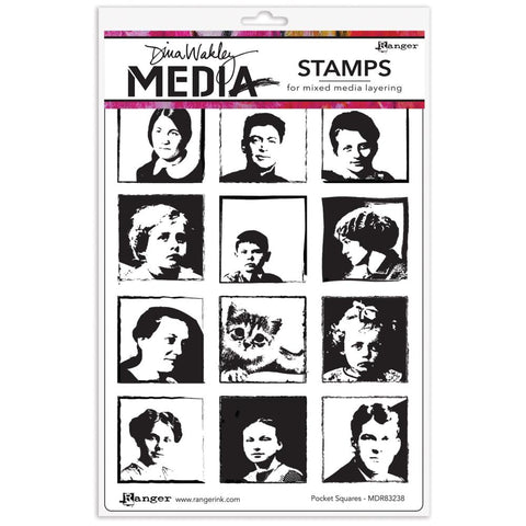 Dina Wakley Media Cling Stamps 6"X9" Pocket Squares