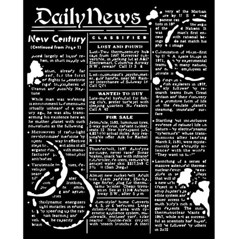 Stamperia Stencil 7.87"X9.84" Coffee And Chocolate Daily News