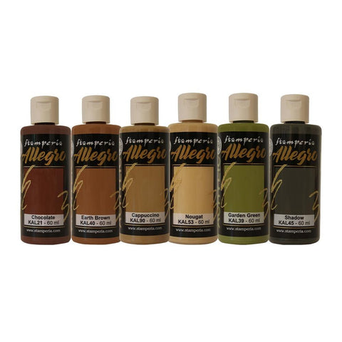 Stamperia Allegro Paint Set 6/Pkg Coffee And Chocolate