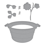 Spellbinders Etched Dies By Susan Tierney-Cockburn Nasturtium and Galvanized Wash Bucket - Through the Arbor Garden
