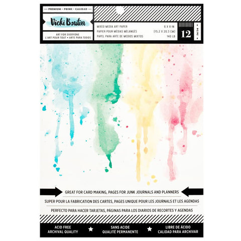 Vicki Boutin - Mixed Media Paper Pad 6"X8"Bright White Smooth Watercolor