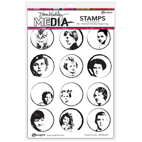 Dina Wakley Media Cling Stamps 6"X9" Pocket Circles