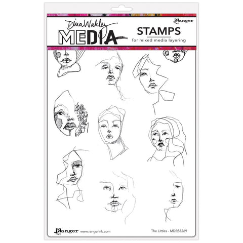 Dina Wakley Media Cling Stamps 6"X9" The Littles