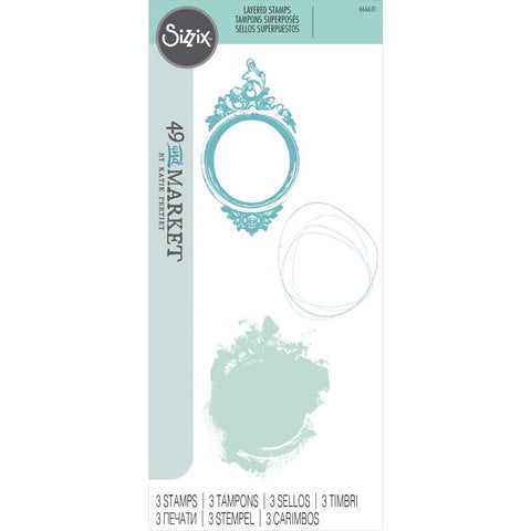 Sizzix Layered Clear Stamps By 49 & Market 3/Pkg