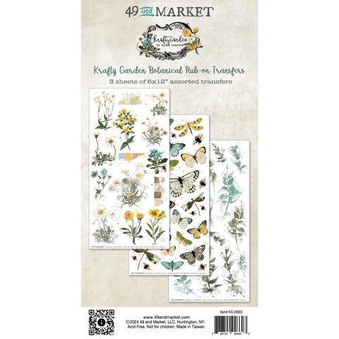 49 and Market - Krafty Garden Rub-On Transfer Set Botanicals