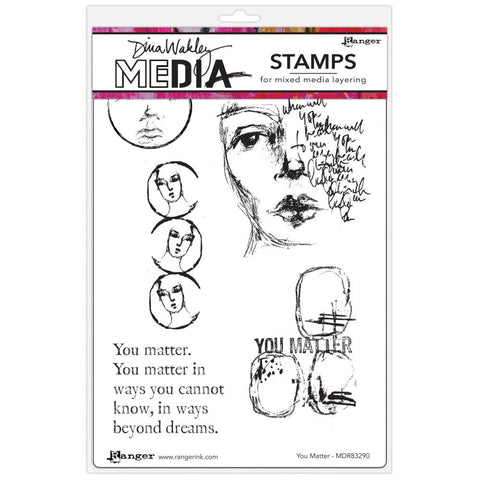 Dina Wakley Media Cling Stamps 6"X9" You Matter