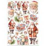 Stamperia Assorted Rice Paper A4 6/Sheets Classic Christmas