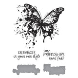 Spellbinders BetterPress Plate & Die Set Beautifully Imperfect, Bttrfly Splatter