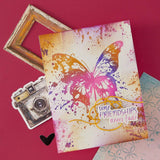 Spellbinders BetterPress Plate & Die Set Beautifully Imperfect, Bttrfly Splatter
