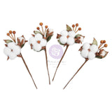Prima Marketing Twinkle & Treats Paper Flowers 4/Pkg Snowy Cotton