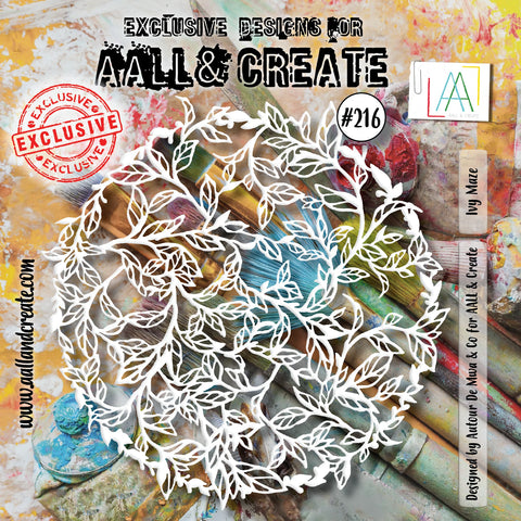 AALL & CREATE #216 - 6"X6" STENCIL - IVY MAZE