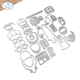 Elizabeth Craft Metal Die -Scooter with sidecar