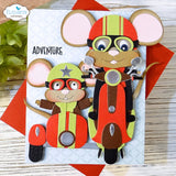 Elizabeth Craft Metal Die -Scooter with sidecar