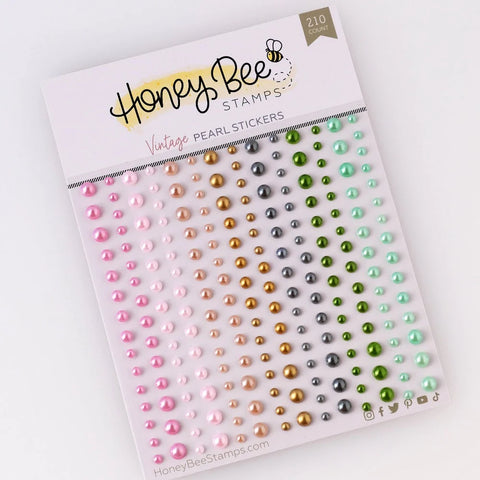 Honey Bee Stamps Vintage Pearls- Pearl Stickers - 210 Count
