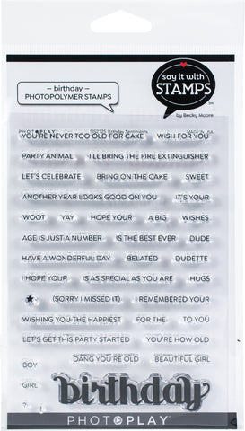 PhotoPlay Say It With Stamps Clear Stamps Birthday