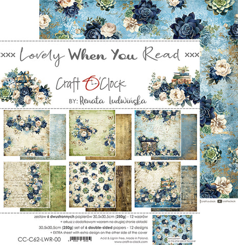 Craft O'Clock - LOVELY WHEN YOU READ - 12"x12" Paper Collection