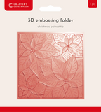 Crafter’s Companion 3D Embossing Folder 5.5”x5.5” - Christmas Poinsettia