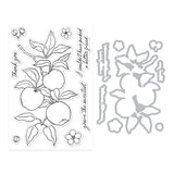 HERO ARTS APPLE BRANCH STAMP & CUT SET FROM THE I PICK YOU COLLECTION