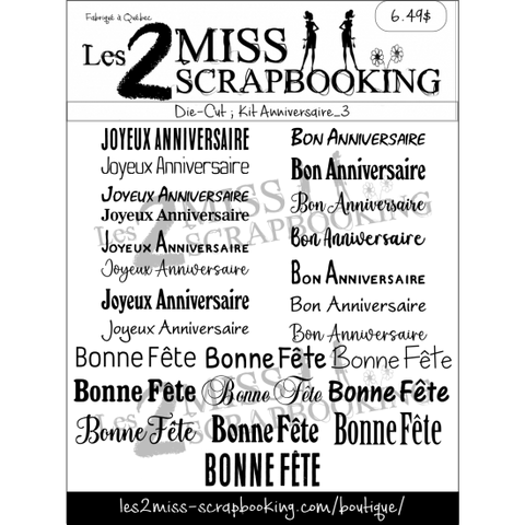 Les 2 miss scrapbooking Kit Anniversaire_3 | Die-cut