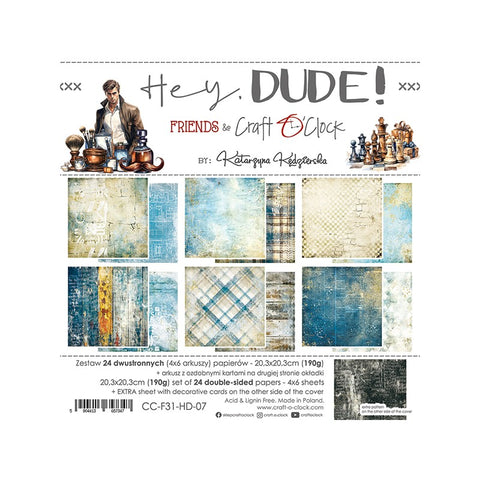 Craft O'Clock - 8"x8" Paper Collection - HEY DUDE!