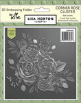 LC Lisa Horton Crafts 6x6 3D Embossing Folder & Die - Corner Rose Cluster