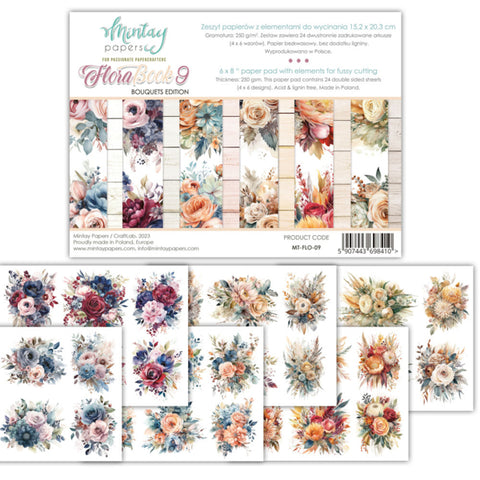 Mintay Papers - 6 X 8 BOOK - ELEMENTS FOR PRECISE CUTTING - FLORA 9