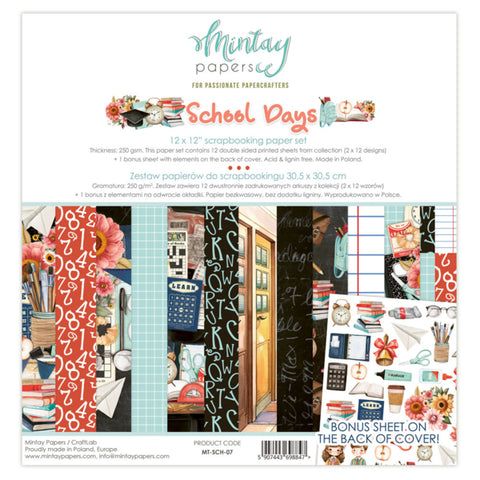 MINTAY PAPERS 12 X 12 PAPER SET - SCHOOL DAYS