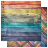 Paper Rose Rainbow Wood 12x12 Paper Collection