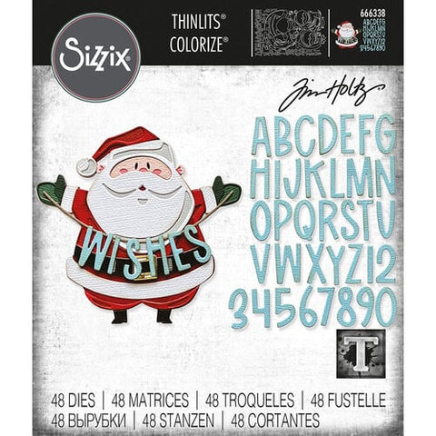 Sizzix Thinlits Dies By Tim Holtz 49/Pkg - Santa Greetings Colorize