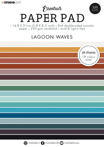 Studio Light - Paper Pad Unicolor Paper Lagoon Waves Essentials
