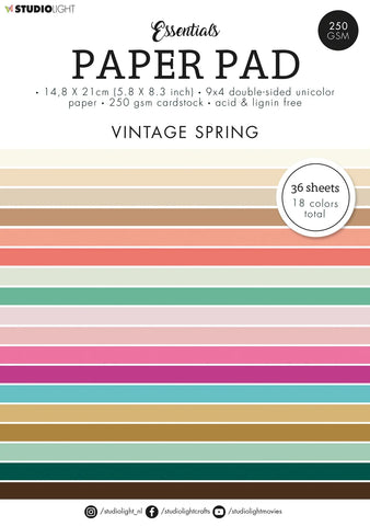 Studio Light - Paper Pad Unicolor Paper Vintage Spring Essentials