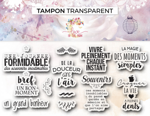 Love in the moon - Set de 11 tampons clear - Moments sympas