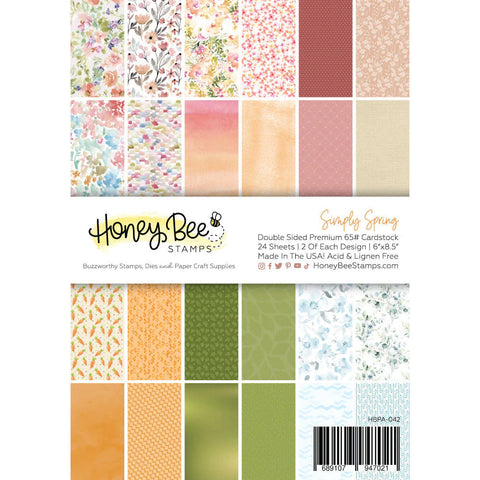 Honey Bee Stamps Simply Spring Paper Pad 6x8.5 - 24 Double Sided Sheets