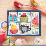 Waffle Flower Postage Collage Birthday Stamp Set