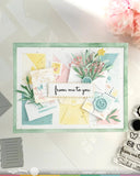 Waffle Flower Postage Collage Mini Seals Die